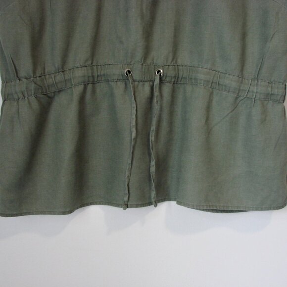 Ellen Tracy Khaki Green Zip-Front Tunic - Picture 7 of 10